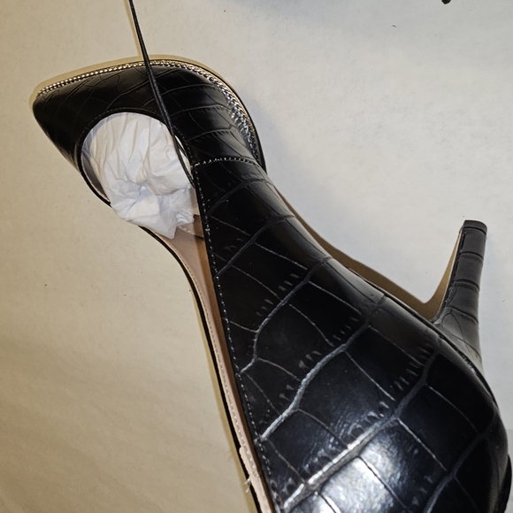 BCBG Black Croc Patterned Shoes with Silver Trim - Picture 6 of 7